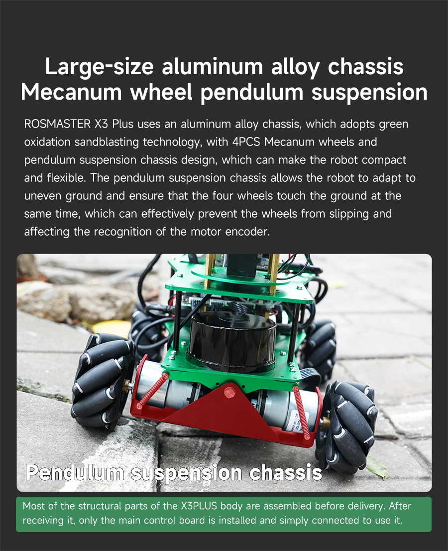 ROSMASTER X3 PLUS ROS Roboter-Python-Programmierung mit MecanumWheel 6DOF Roboterarm für Jetson Orin NANO Orin NX SUPER RaspberryPi – Detail 11