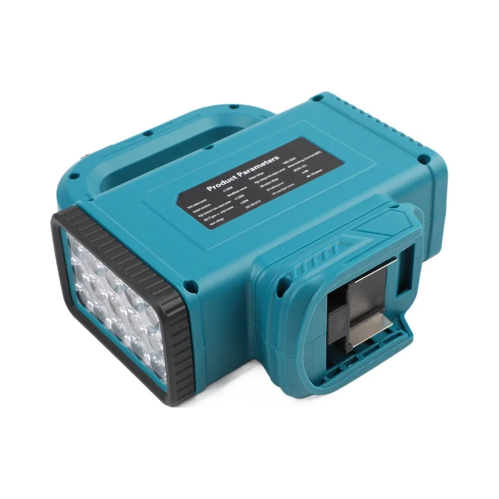LED Work Light Inverter for BL1830 BL1840 BL1815 18V Lithium Batteries Offering 220V AC Power and Four USB Charging Interfaces
