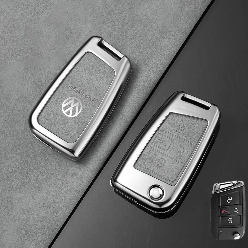 4Buttons Zinc Alloy Car Remote Key Case Cover Shell Holder For VW Volkswagen Atlas Golf GTI Jetta Tiguan Polo 2016 2017 Golf7 MK - view 6