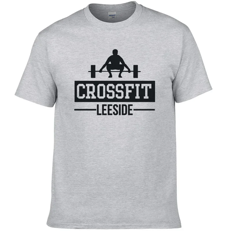 

2024 brand CrossFit fitness T-shirts men's short sleeves cotton round collar tee shirts men bodybuilding casual T shirts #193