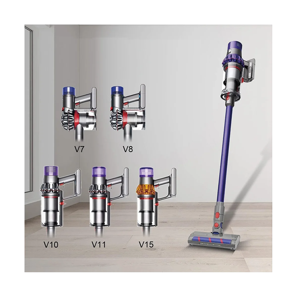 أجزاء المكنسة الكهربائية لـ V7 V8 V10 V11 V15 أجزاء المكنسة الكهربائية مرفقات فرشاة الأرضية ذات الرأس الدوار الناعم