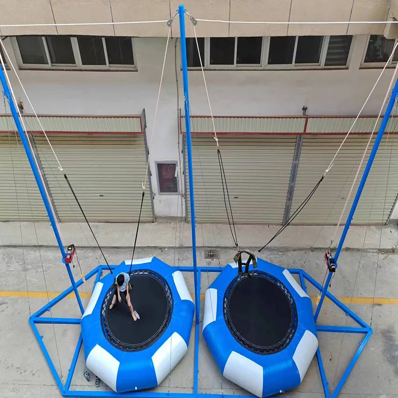 High Quality Double Inflatable Bungee Trampoline Kids & Adults Jumping Bed