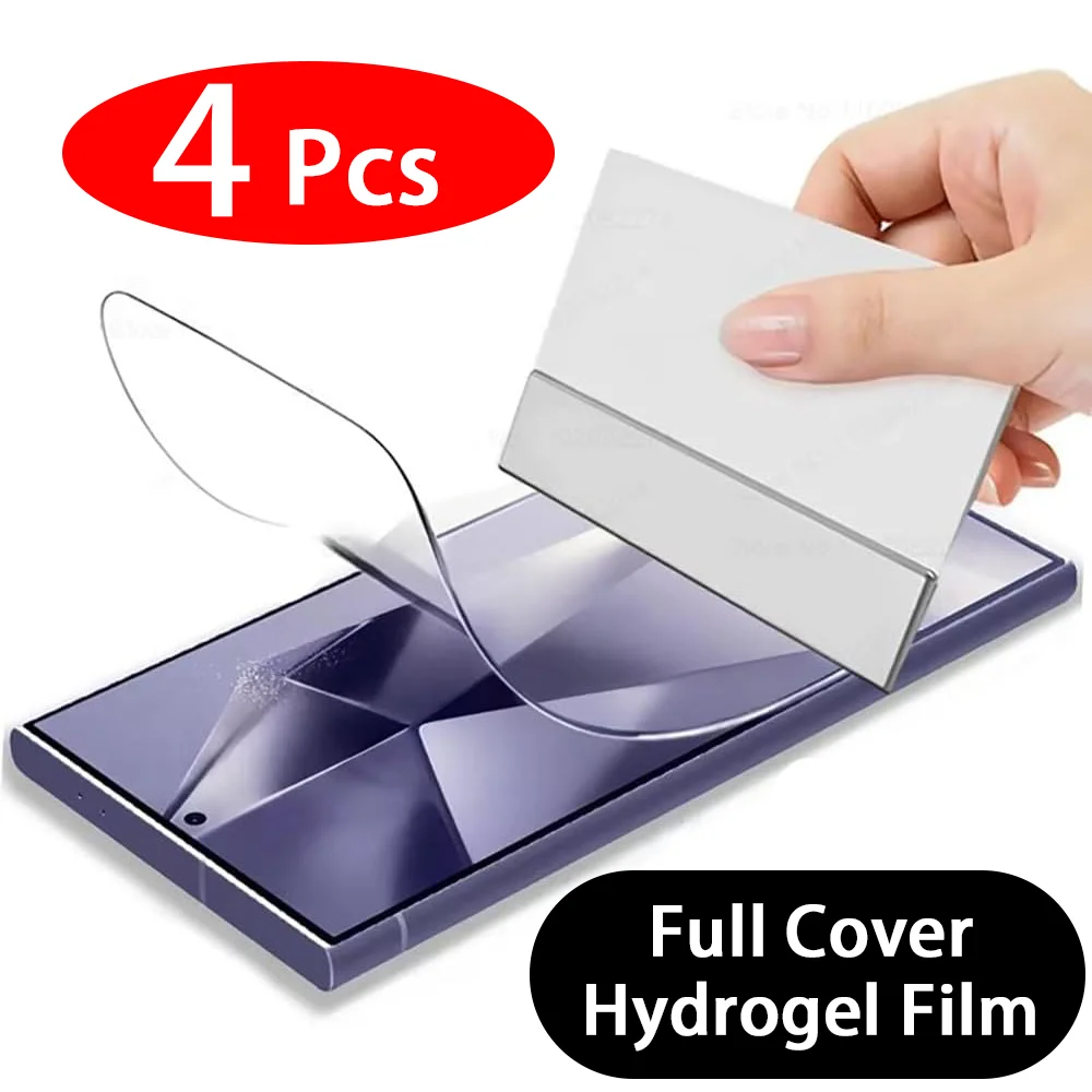 4Pcs Hydrogel Film Full Cover Screen Protector For Samsung Galaxy S23 S10 S20 S21 S22 S24 Ultra Plus FE A14 A23 A34 A54 Film