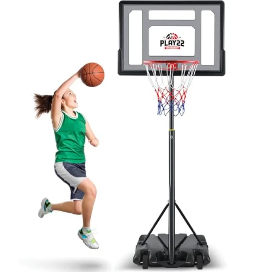 

Basketball Hoop Outdoor - 33 inch Backboard 70-84in Adjustable Height Portable Basketball Hoops Goals for /Teenagers/Youth in B