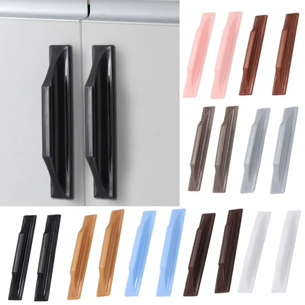 2Pcs Fashion ABS Door Handle Self-Adhesive Hardware Door Knob Multifunctional Punch-free Door Handlebar Kitchen