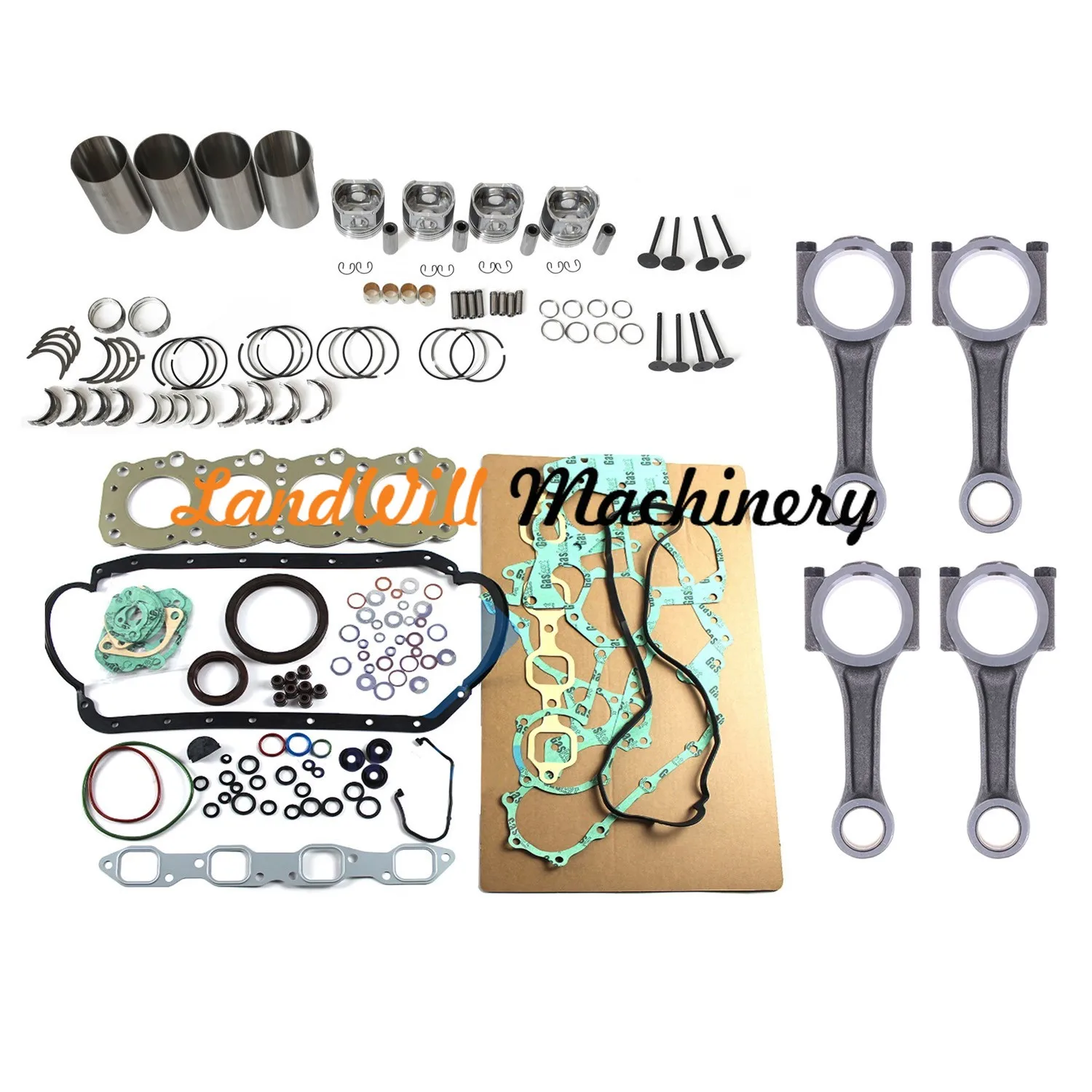 Overhaul Rebuild Kit + 4pcs Connecting Rod Fits For Isuzu 4FE1 Engine