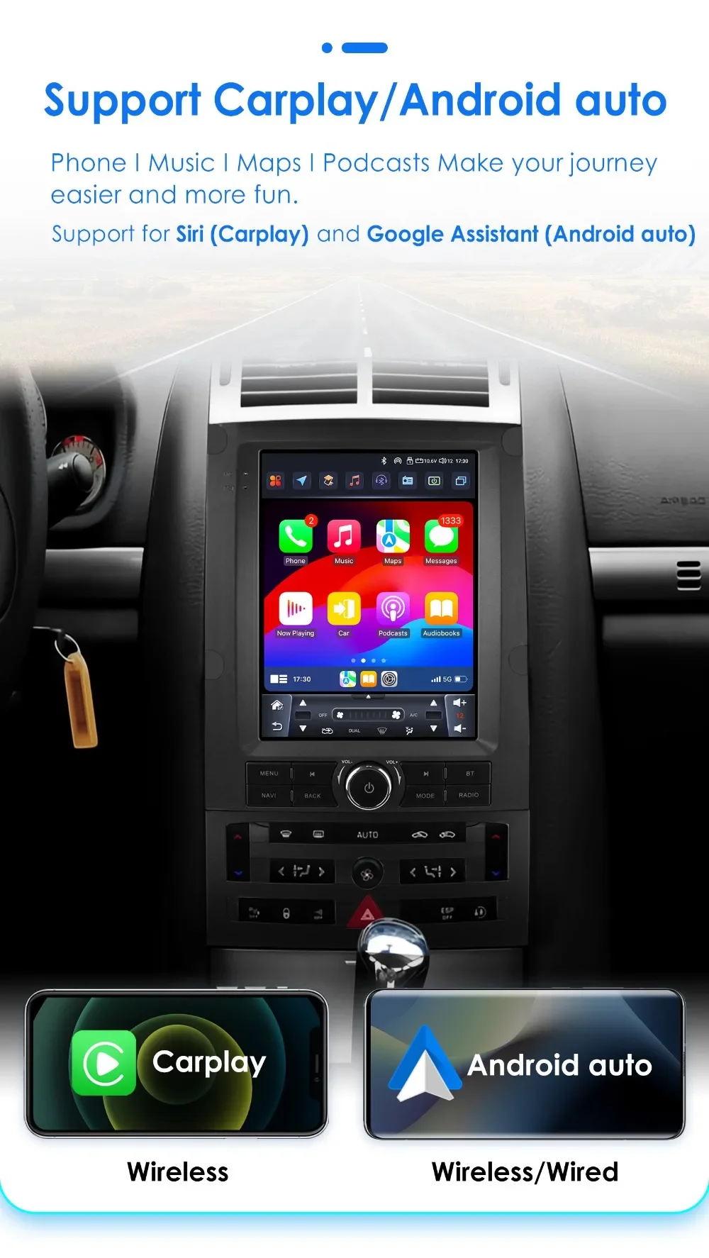 2 din android Autoradio für Peugeot 9.7 cc sw-Carplay Multimedia-Video-Player "vertikale Bildschirm Head Unit Audio