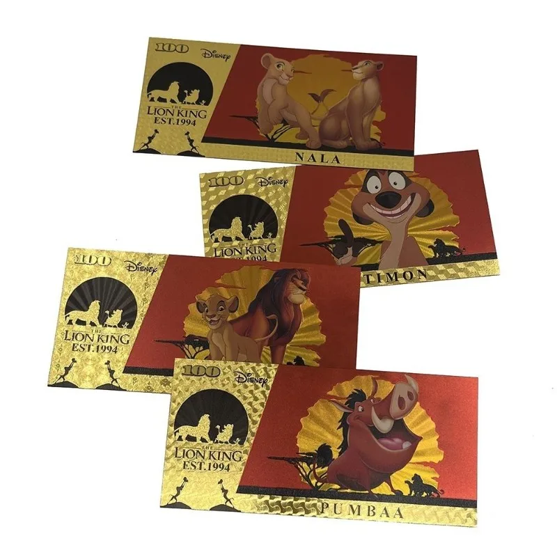 

Disney The Lion King Gold Foil Paper Anime Figures Simba Nala Pumbaa Timon Anime Collectibles Anime Merchandise Decoration Gifts