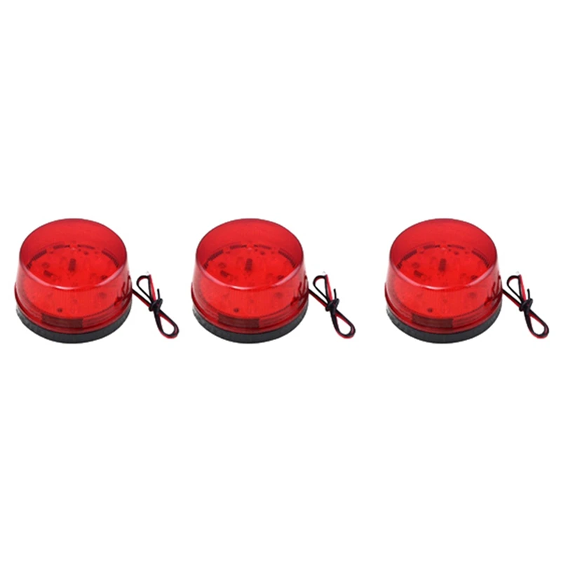 3X 12V Alarme LED Piscando Strobe Light Para Sistema De Alarme De Segurança Doméstica Vermelho