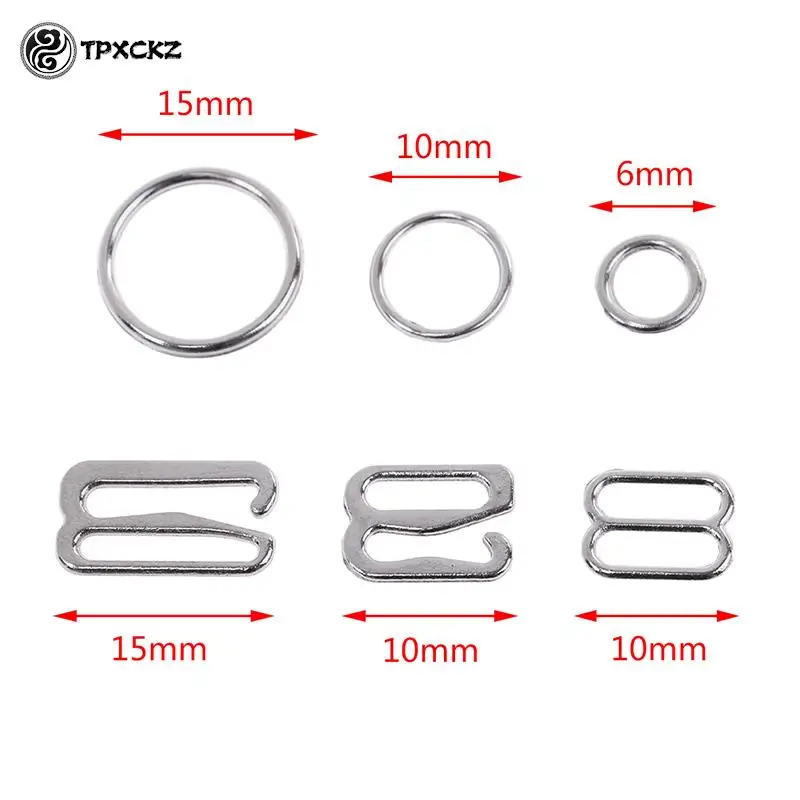 100Pcs Bra Rings Hook And Sliders Strap Adjusters Buckles DIY Underwear Sewing Adjustment Accessories For Swimwear Belts Corsets