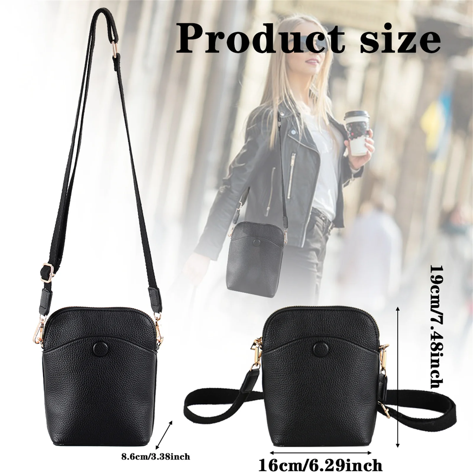 Small Crossbody Bags For Women PU Leather Cell Phone Bag Wallet Purses Trendy Ladies Sling Handbags Adjustable Strap