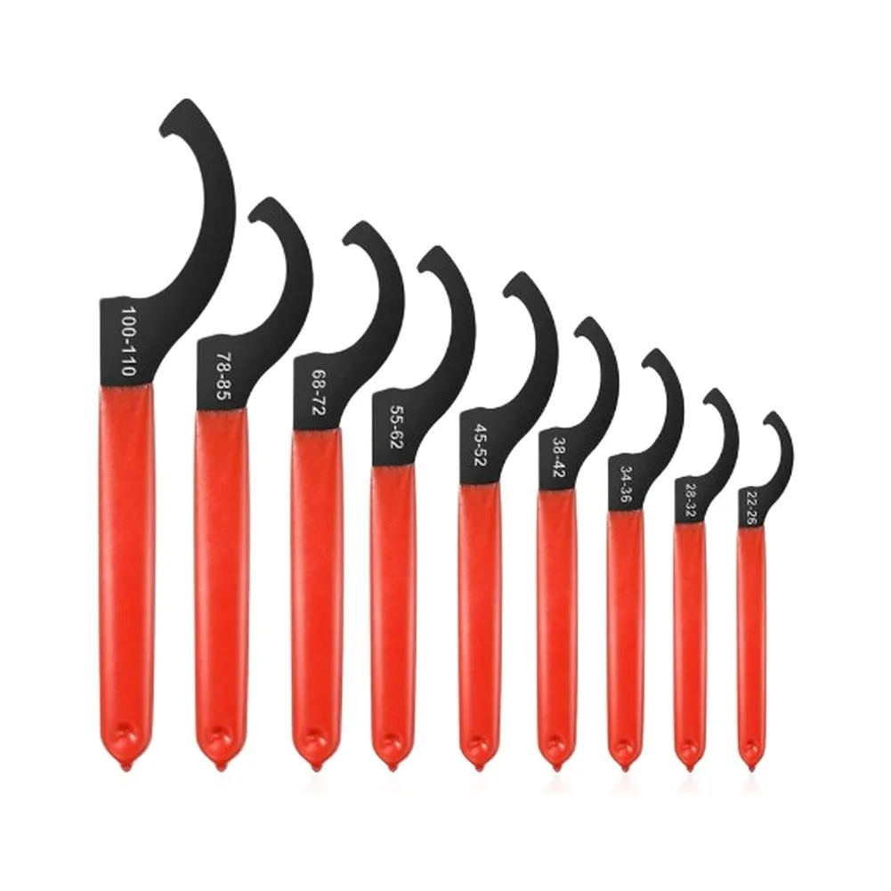 6 Piece or 9 Piece Hook Wrench Set High Carbon Steel Heat Treated for Mechanical Repair and Fastener Adjustment