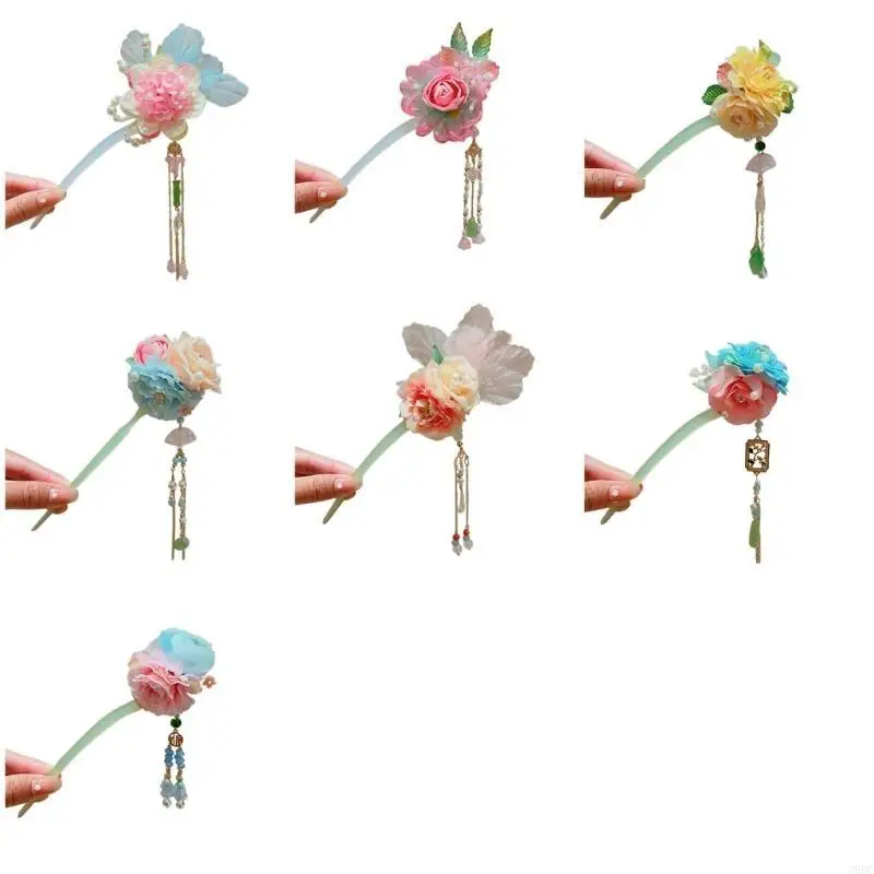 

39BC Chinese Hair Traditional Chinese Flower Elegant Tassels