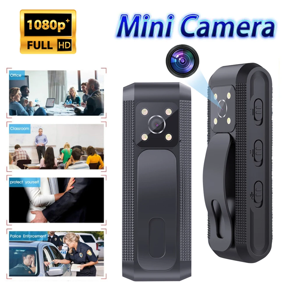 

Mini Camera IR Camcorder Body Worn Cameras with Audio and Video Recording Motion Wearable Body Camera for Riding Home Office