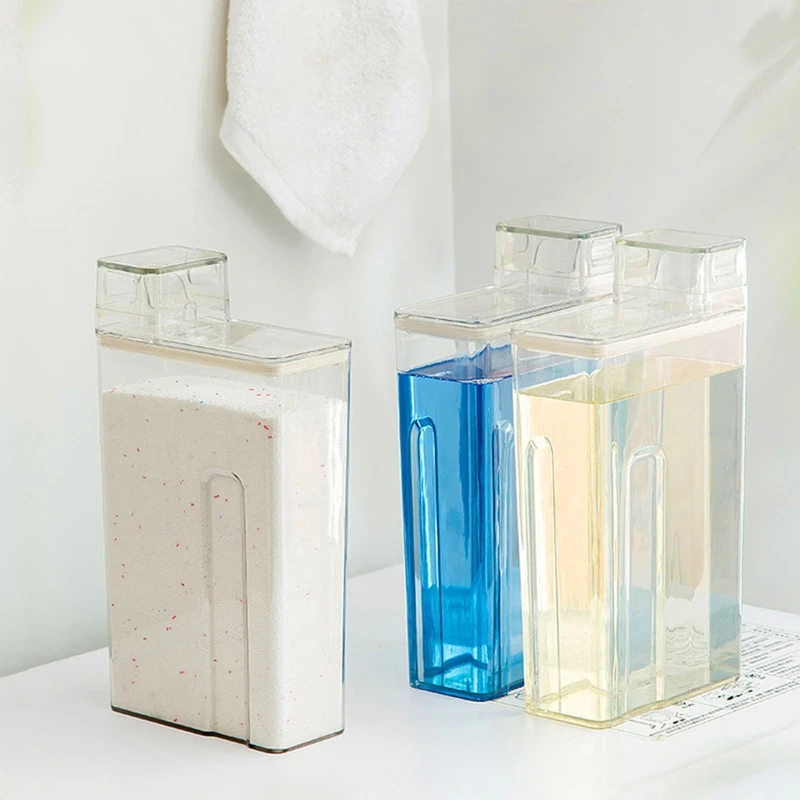 リキッド洗剤用ランドリーパウダーコンテナ洗剤ディスペンサーフレキシブルナーオーガナイザーボトル、測定蓋付き