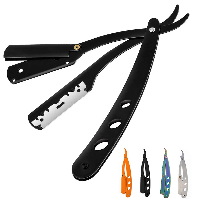 Shaver holder manual straight edge stainless steel sharp hair clipper, shaver folding shaver without blades