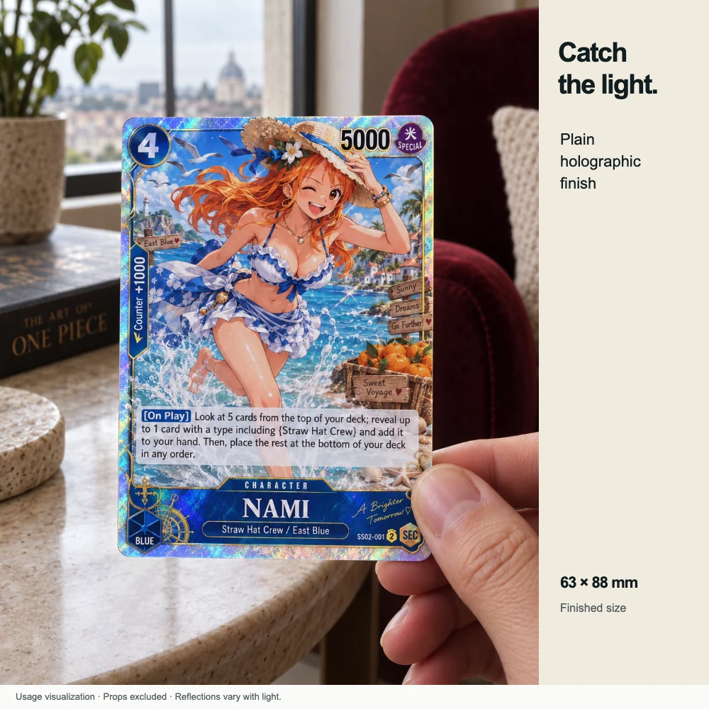 5pcs One Piece Holographic Cards Royal Voyage Hancock Nami Yamato Uta Robin English Collectible Trading Card Gift Set 63x88mm