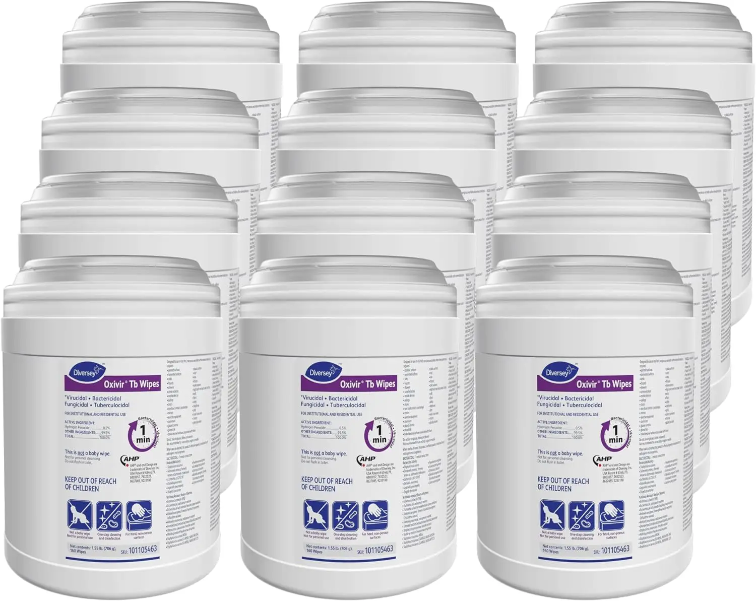 

Accelerated Hydrogen Peroxide, Standard Sheets, 160-Wipes, 1-Canister (Pack of 12)