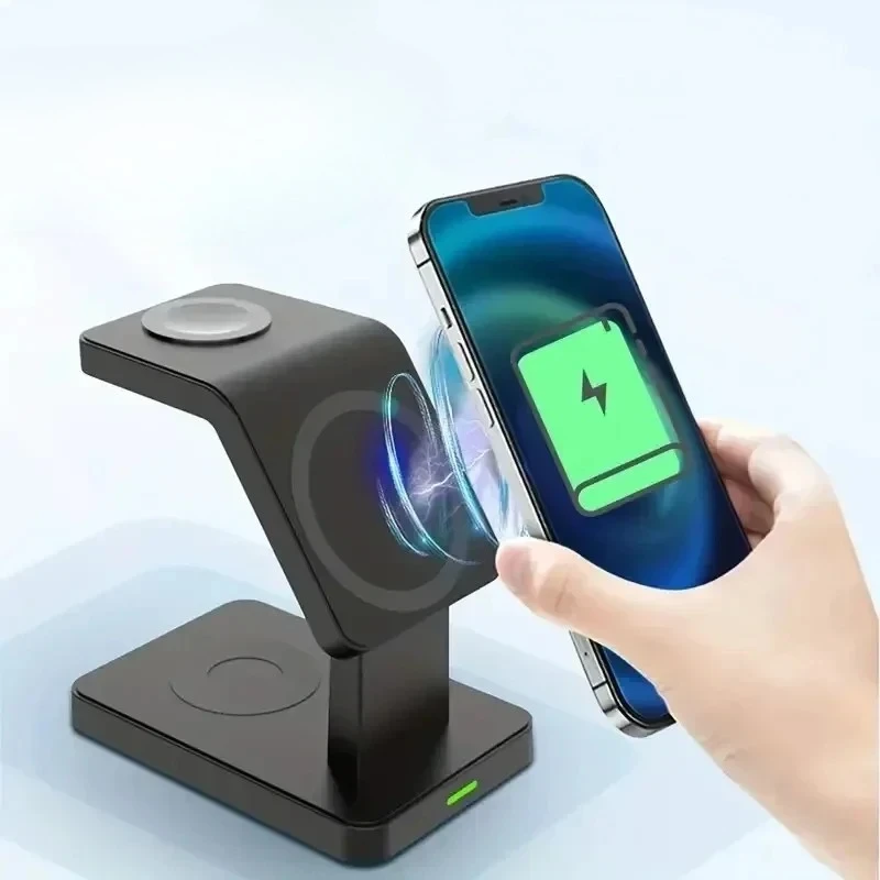 3 in 1 磁気ワイヤレス充電器 スマホホルダー スタンド iPhone 17 16 15 14 13 12 Pro Max Apple Watch 9 Airpods Pro 急速充電対応