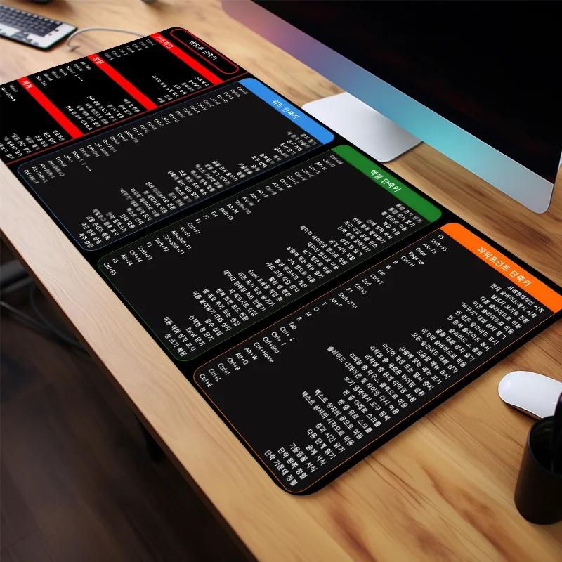 Modello di scorciatoie Excel coreane Tappetino per mouse grande Tappetino per scrivania Tappetino per tastiera per computer Regalo per studenti di impiegati