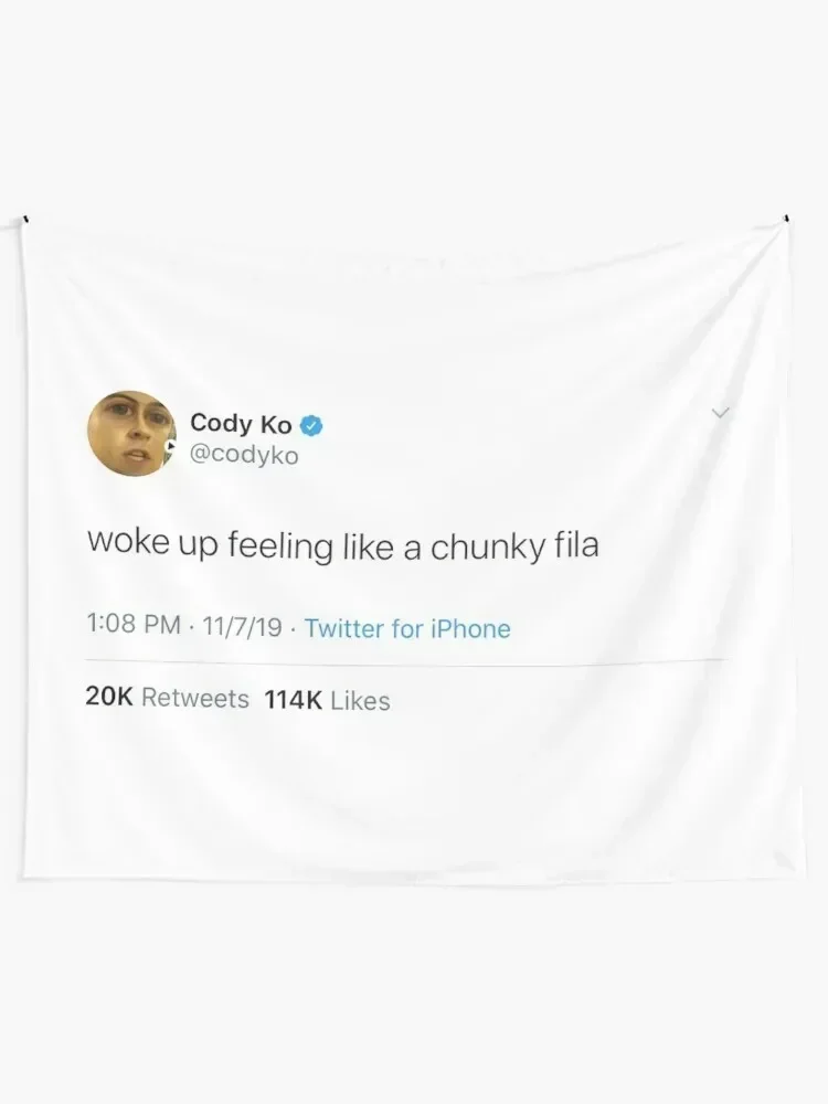 Cody Ko tweet Tapestry Bedroom Decor Aesthetic House Decoration Tapestry