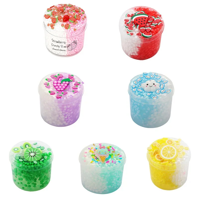 Strawberry Crystal Mud Stress Relief Toy Slime Foam Ball Color Mud Cotton Mud Stress Reducing Toy Gift Children Toy Accessories