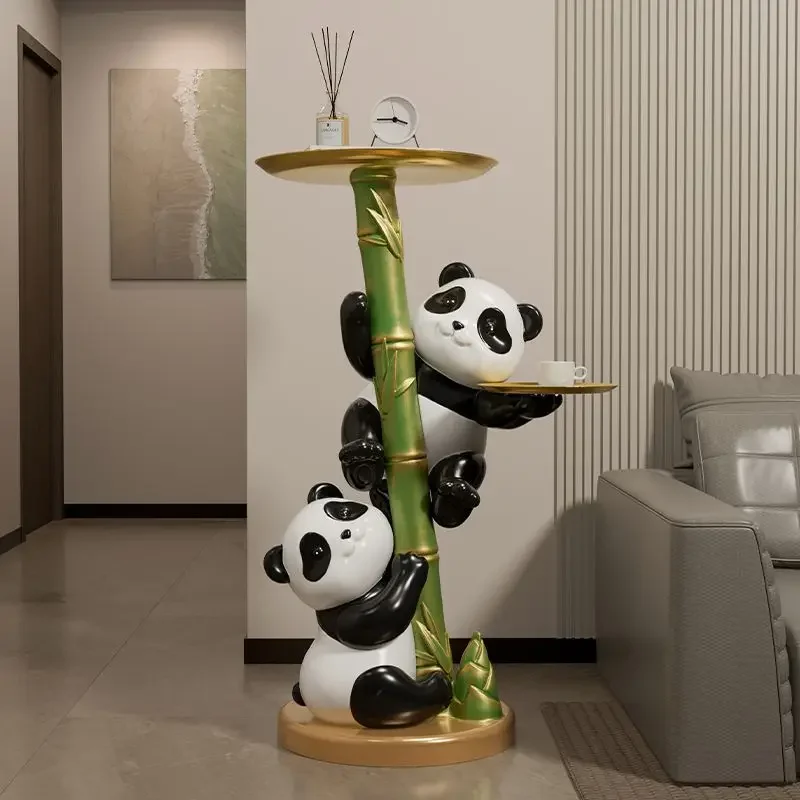 Light Luxury Panda Ornaments Creative Living Room Large Floor Storage Sofa TV Cabinet High-end Housewarming Gift