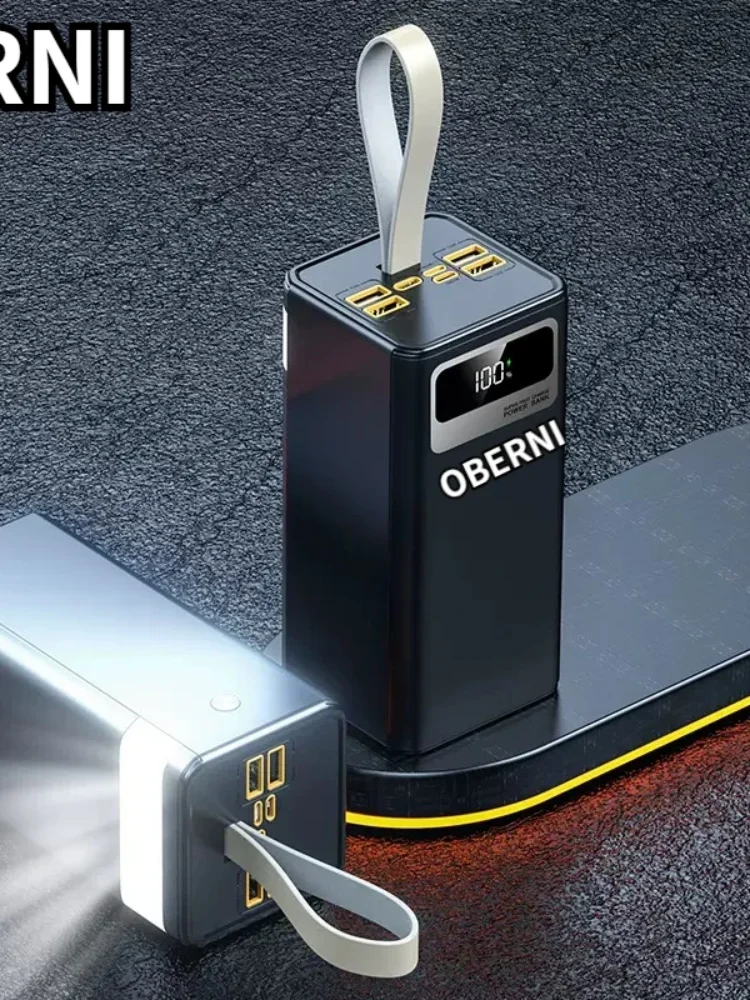 Power Bank 160000mAh 120W z wbudowanym podwójnym kablem USB-C, cienki, szybkie ładowanie, odpowiedni do wszystkich telefonów komórkowych. — 2
