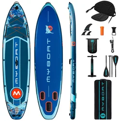 Myboat Waterproof  Extra Wide Inflatable Paddle Board 10`6/11'6'x34'/35x6'Adult Standing Style Aquatic Fishing W Accessories SUP