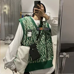 2023 Autumn Men's New Sweater Tank Top Fashion Loose Casual V-neck Knit Korean Versatile Commuter Comfortable Vest Top