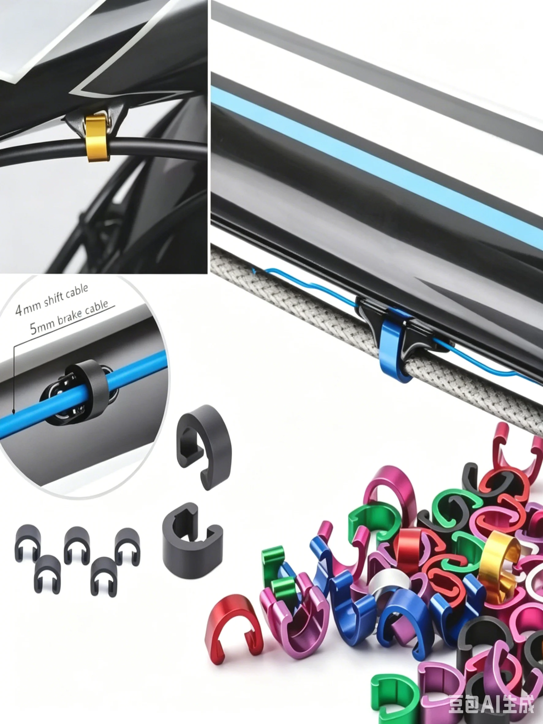 AliExpress NONE 10Pcs Bicycle Brake Gear Cable S Style Buckle Hose Guide Black Cross Line Clip Ring Clasp Cycling Accessories for Road Bike
