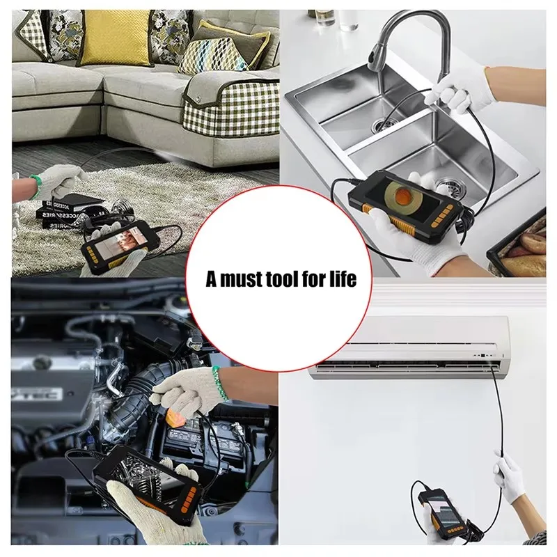 Single & Dual Lens Borescope HD Endoscope Camera With 4.3'' IPS Screen IP67 Waterproof Drain Pipe Camera Support for Car Wall