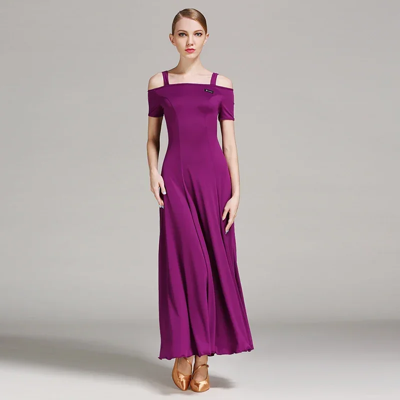 여성 볼룸 댄스 대회 드레스 여성 왈츠 드레스 표준 현대 무용 공연 의상