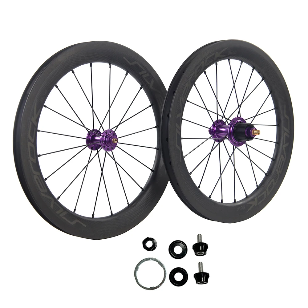 

SILVEROCK SR38C Carbon Wheels 16inch Plus 349 Caliper Brake External 7 Speed for Brompton A T P LINE CLINE Folding Bike Wheelset