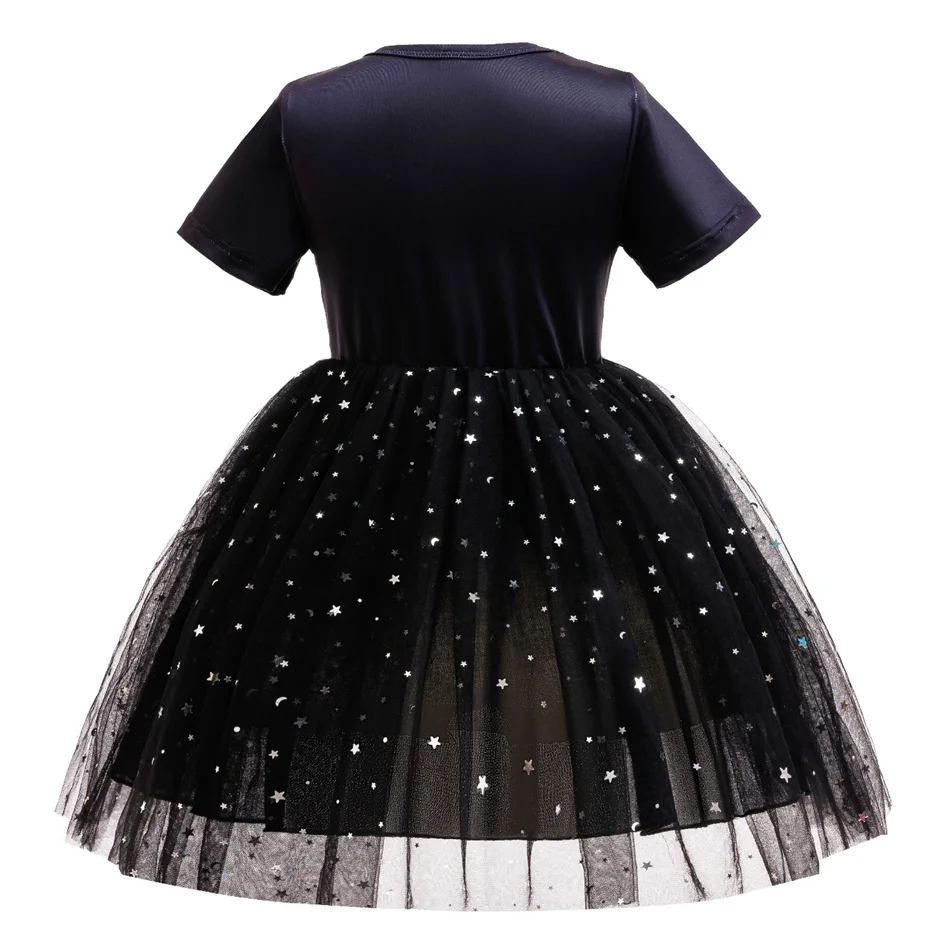 Kinder-Katzenkostüm mit Hut, Pailletten-Netz-Prinzessinnenkleid, Kinder-Bühnenkostüm, Mädchen-Halloween-Karneval-Partykleid – Detail 4