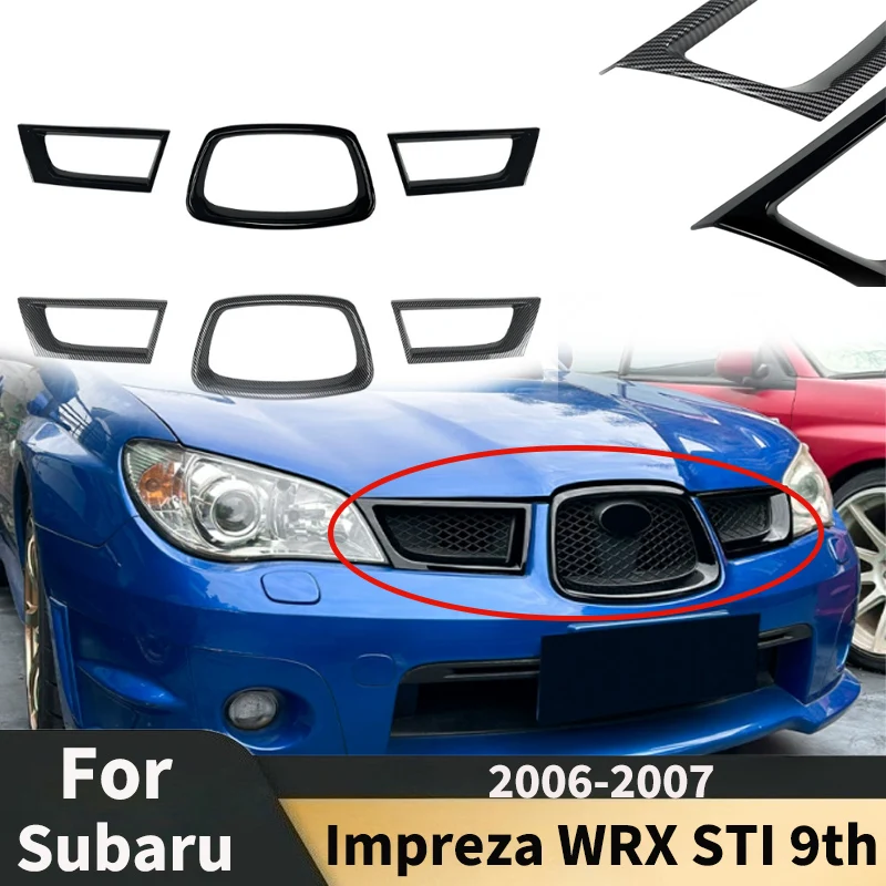 

Для Subaru Impreza WRX STI 9th 2006-2007 автомобильная 3 шт. передняя решетка отделка авто наклейка протектор кузовные комплекты тюнинг внешнее украшение