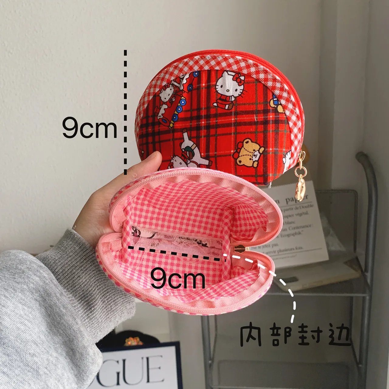 Cartoon Anime Hello Kitty Hand-held Zipper Shell Coin Purse for Girls Mini Simple Cute Children Wallet Bag Storage Device Gifts view 2