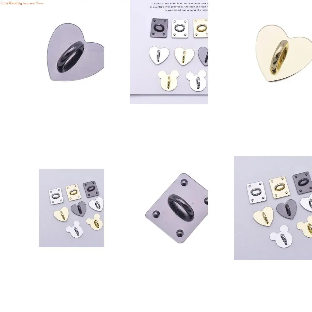 G92D Love Heart-shaped Square Buckle Tassel Metal Hook Diy Jewelry Accessories for Case Diy Pendant Alloy Materi