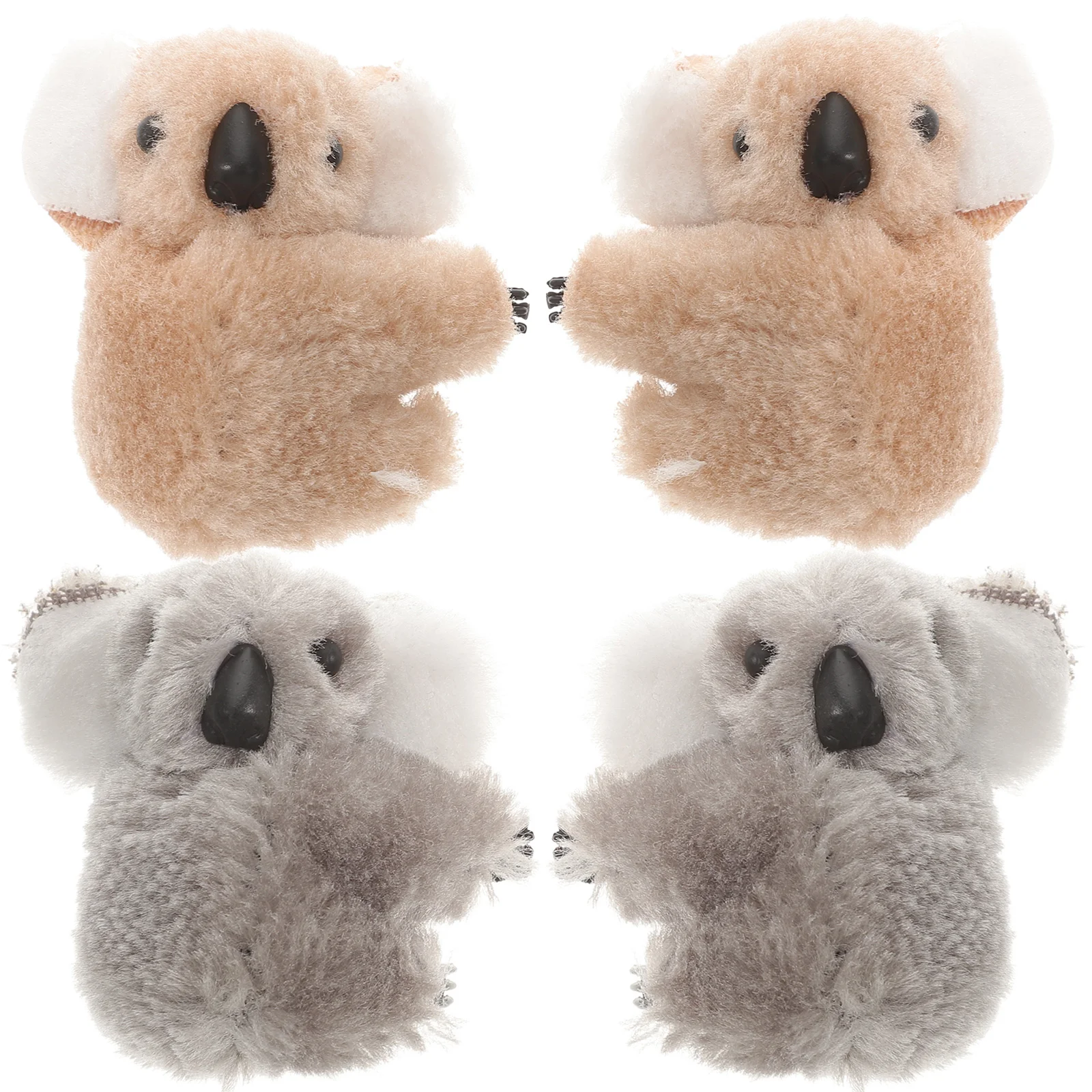 

4 Pcs Koala Hairpin Clips Decoration Autumn And Winter Lovely Women Accessories Flannel Miss Decorations