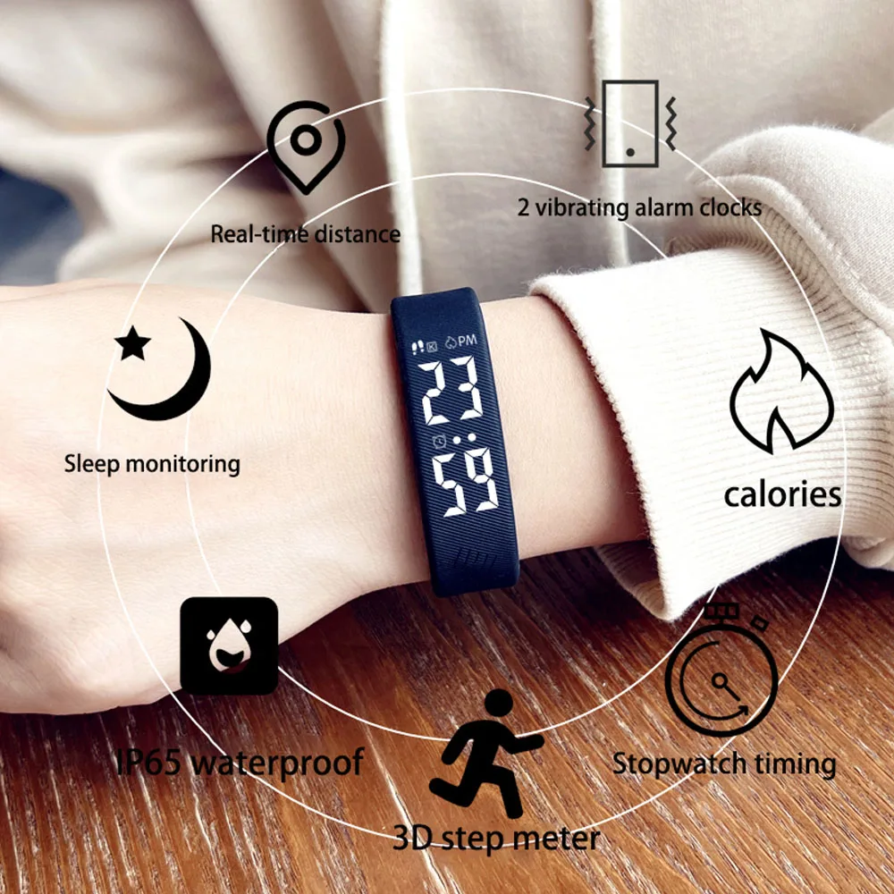 Nowy inteligentny zegarek damski krokomierz kalorii nadajnik sportowy Fitness smartwatch wodoodporny inteligentny bransoletka z cyframi Relogio