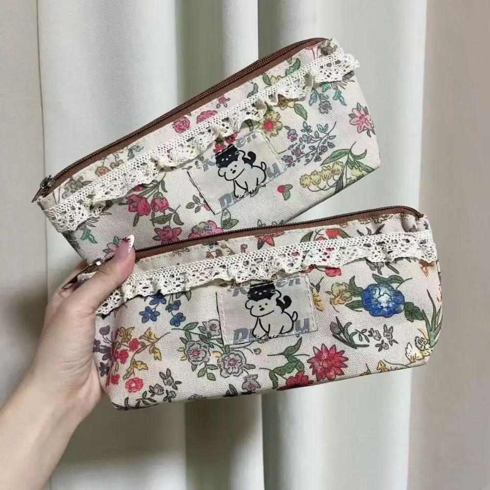 

Милая сумка для ручек с цветочным принтом, большая вместительная многофункциональная сумка для канцелярских принадлежностей, пенал для студентов