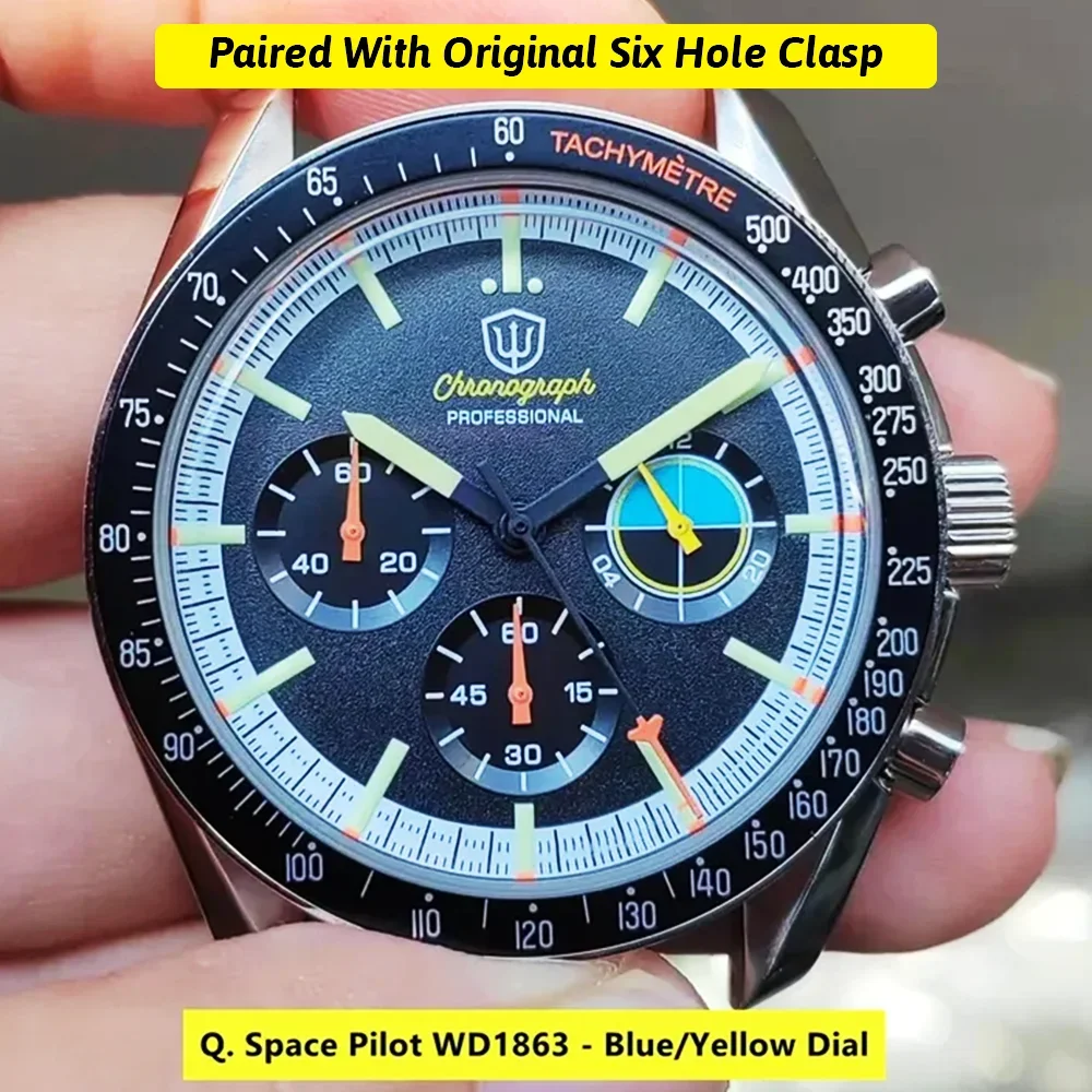 Watchdives WD1863 39 mmHerrenuhr VK63 Quarz-Timing-Uhrwerk, Blase, Saphirglas, Nachtlicht, Retro-Uhr, 10 Bar wasserdicht 10