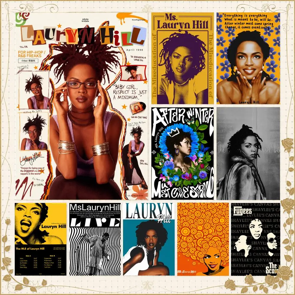 Singer L-Lauryn Hill Hip-Hop Soul Poster Wall Art Bedroom Living Room Dorm Bar Cafe Gym Studio Home Decor Gifts