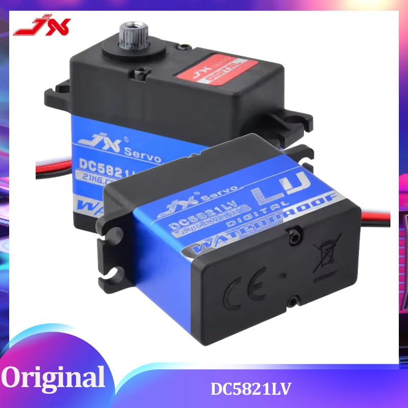 

JX DC5821LV Сервопривод с высоким крутящим моментом - 21 кг · см @ 7,4 В, IP65, шлицевой диаметр Φ25,4 мм для конвейеров/управления клапаном