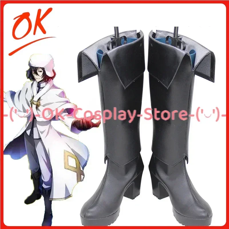 [Customized Size] Bungo Stray Dogs Fyodor Dostoevsky Cosplay Shoes Anime Roleplay Costume Prop Halloween Party Boots PU Leather