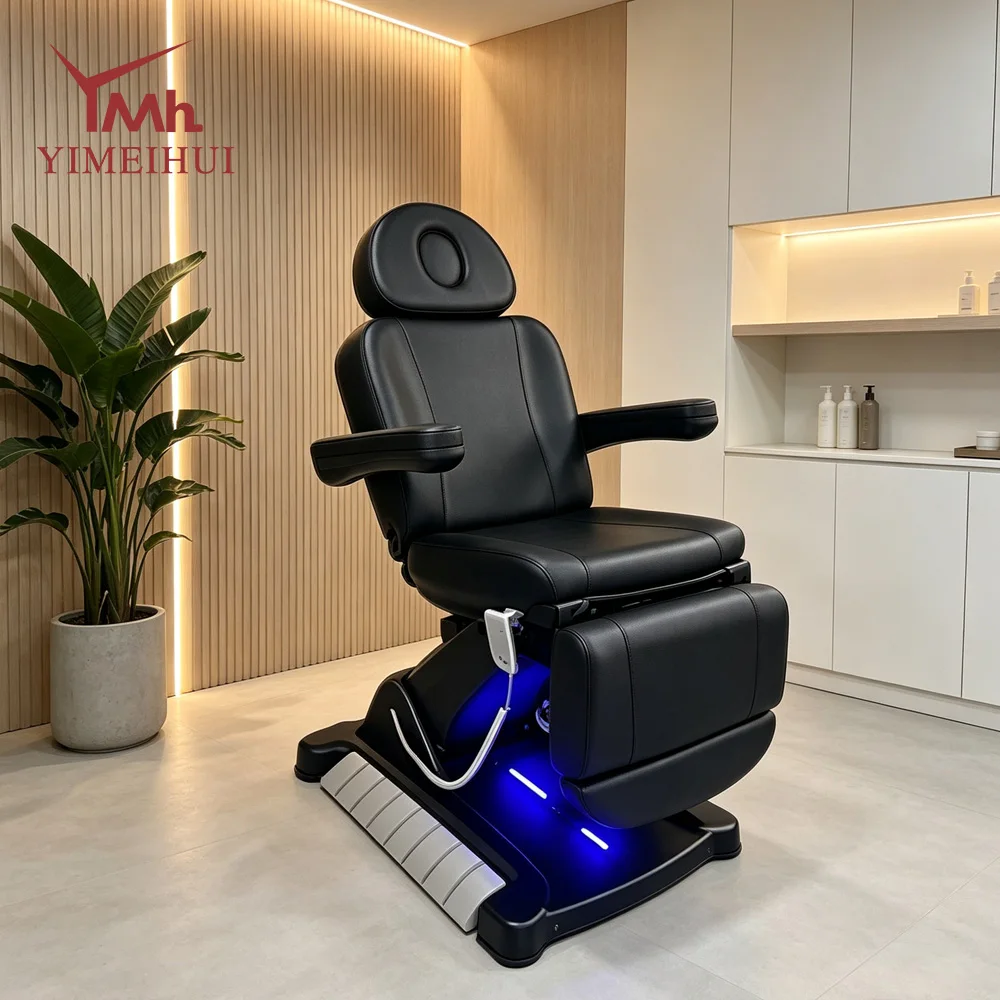 Four Motors Luxury Electric Beauty Bed For Lash Tattoo Facial Massage Professional Esthetician Salon Furniture