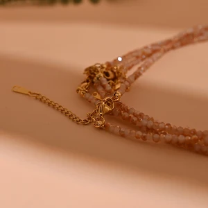 Colar Inicial de Aço Inoxidável para Mulheres, Cristal Brilhante, Carta Madrepérola, Jóias da Moda Feminina 10 principais vendas colar letra perola - №3