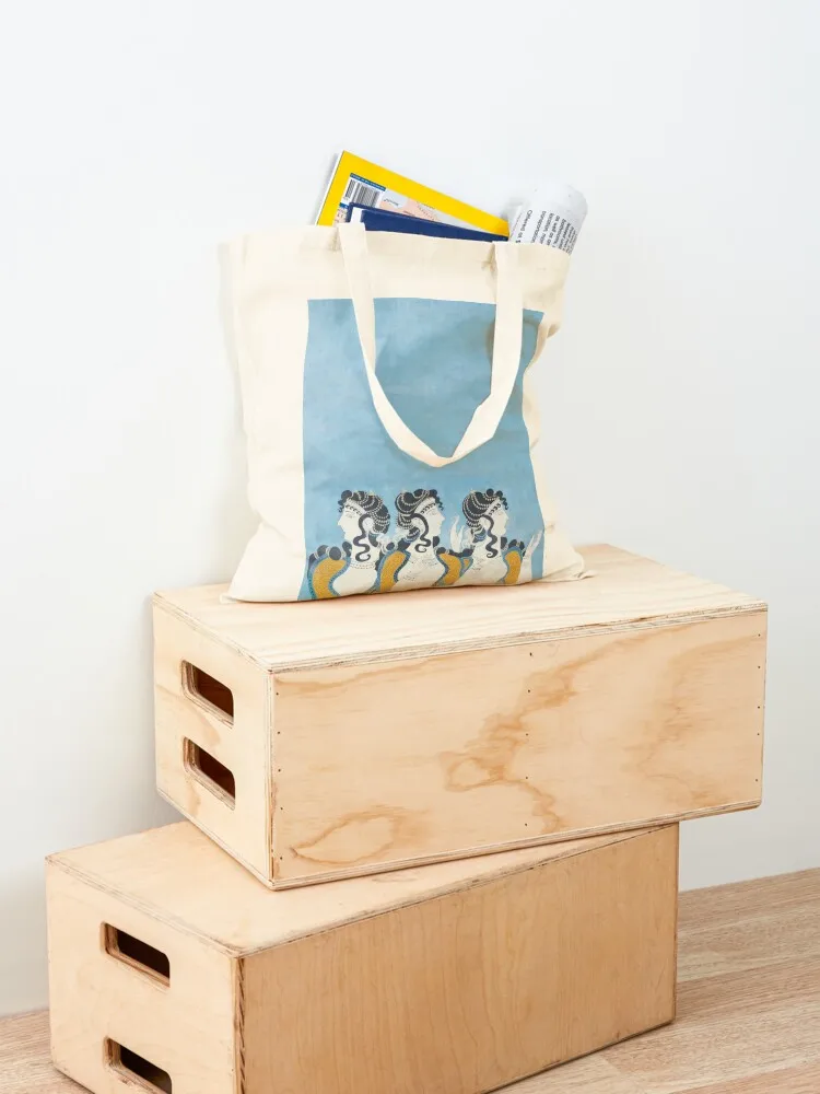 Minoan Ladies in Blue fresco after Emile Gilliéron Tote Bag bags woman 2025 Shopper handbag tote bag canvas