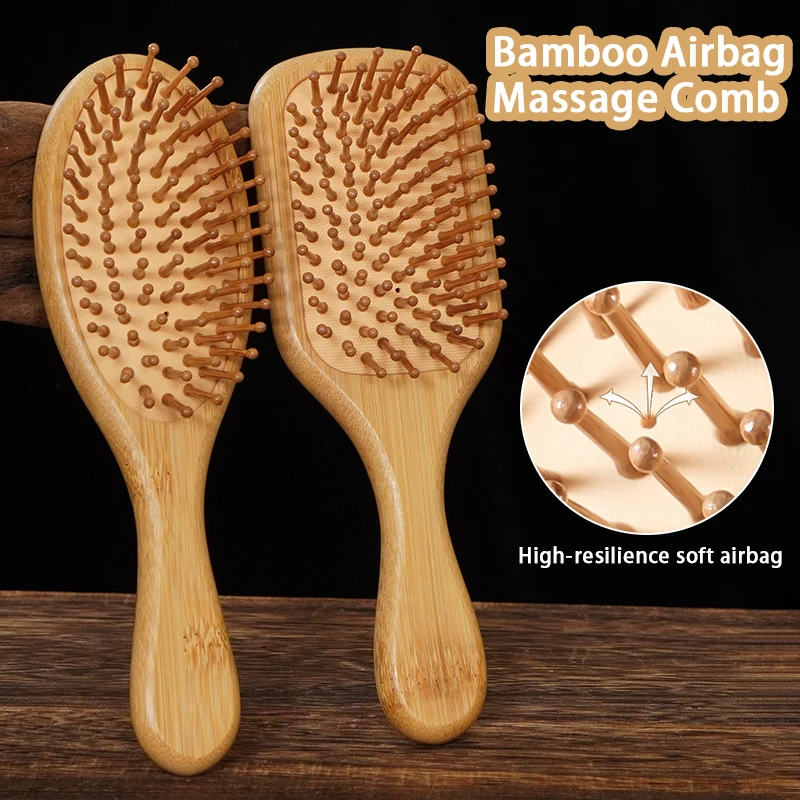 Wooden Cushion Hair Brush - Scalp Massage Comb For Home Use Cushion Comb