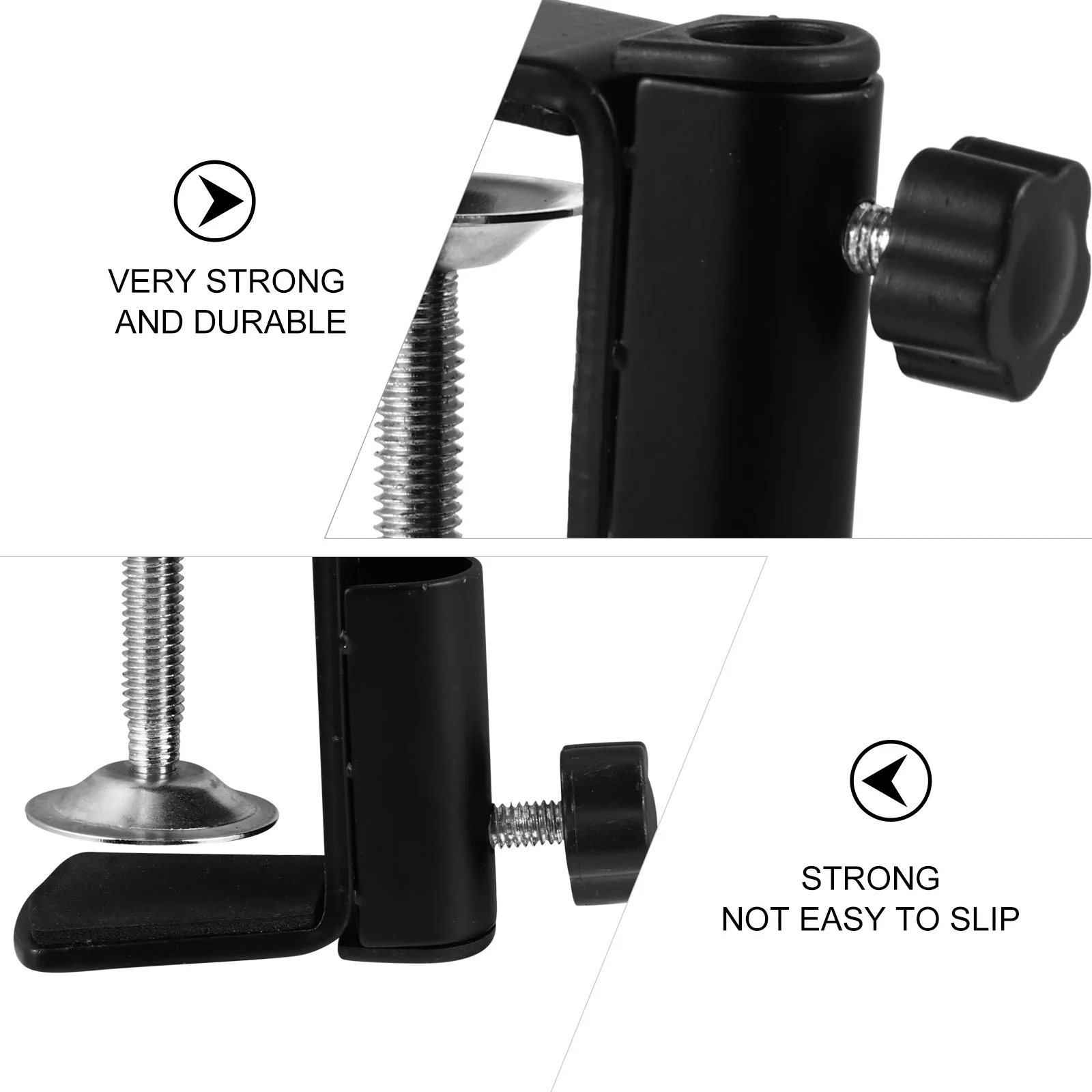 

2Pcs Metal Microphone Stand Holder C-Type Base Clamp Table Fixed Mount Clip Heavy Duty Mic Bracket Desktop Support